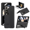 For Samsung Galaxy Z Fold4 5G Integrated PU + PC Full Coverage Phone Case with Pen/Pen Slots(Black)