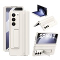 For Samsung Galaxy Z Fold5 5G Integrated Leather Texture PU + PC Full Coverage Phone Case(White)