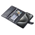 For iPhone 15 Pro Max ViLi GV Series MagSafe Magnetic Zipper Leather Phone Case(Black)