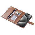 For iPhone 15 Pro Max ViLi GV Series MagSafe Magnetic Zipper Leather Phone Case(Brown)