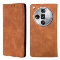 For OPPO Find X7 Ultra 5G Skin Feel Magnetic Leather Phone Case(Light Brown)