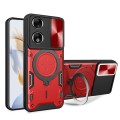 For Honor 90 5G CD Texture Sliding Camshield Magnetic Holder Phone Case(Red)