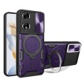 For Honor 90 5G CD Texture Sliding Camshield Magnetic Holder Phone Case(Purple)