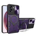 For Honor 90 Lite 5G CD Texture Sliding Camshield Magnetic Holder Phone Case(Purple)
