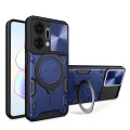 For Honor X7a 4G CD Texture Sliding Camshield Magnetic Holder Phone Case(Blue)