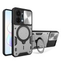 For Honor X7a 4G CD Texture Sliding Camshield Magnetic Holder Phone Case(Silver)