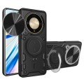 For Honor X9b CD Texture Sliding Camshield Magnetic Holder Phone Case(Black)