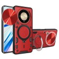 For Honor X9b CD Texture Sliding Camshield Magnetic Holder Phone Case(Red)