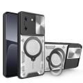For Tecno Pova 5 CD Texture Sliding Camshield Magnetic Holder Phone Case(Silver)