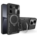 For Tecno Camon 20 4G / 20 Pro 4G CD Texture Sliding Camshield Magnetic Holder Phone Case(Black)