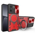 For Tecno Camon 20 Pro 5G CD Texture Sliding Camshield Magnetic Holder Phone Case(Red)