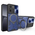 For Tecno Camon 20 Pro 5G CD Texture Sliding Camshield Magnetic Holder Phone Case(Blue)