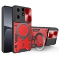 For Tecno Spark 10 Pro 4G CD Texture Sliding Camshield Magnetic Holder Phone Case(Red)