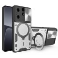 For Tecno Spark 10 Pro 4G CD Texture Sliding Camshield Magnetic Holder Phone Case(Silver)