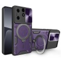 For Tecno Spark 10 Pro 4G CD Texture Sliding Camshield Magnetic Holder Phone Case(Purple)