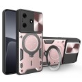 For Tecno Spark 10 / Spark 10C CD Texture Sliding Camshield Magnetic Holder Phone Case(Pink)