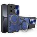 For Tecno Spark 10 / Spark 10C CD Texture Sliding Camshield Magnetic Holder Phone Case(Blue)