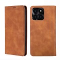 For Honor X6A 4G Skin Feel Magnetic Leather Phone Case(Light Brown)