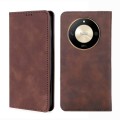 For Honor X50 5G Skin Feel Magnetic Leather Phone Case(Dark Brown)