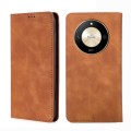 For Honor X50 5G Skin Feel Magnetic Leather Phone Case(Light Brown)