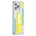 For iPhone 15 Pro Max Mutural Cyber Series TPU Phone Case with IML Stand(Yellow)