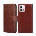 For Motorola Moto G Stylus 2023 4G Crystal Texture Leather Phone Case(Brown)