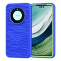 For Huawei Mate 60 Pro/60 Pro+ Wave Pattern 3 in 1 Silicone + PC Phone Case(Blue+Olivine)