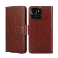 For Honor X6A 4G Crystal Texture Leather Phone Case(Brown)