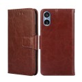 For Sony Xperia 5 V Crystal Texture Leather Phone Case(Brown)