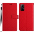For Xiaomi 12 Rhombic Grid Texture Leather Phone Case(Red)