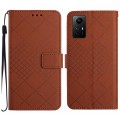 For Xiaomi 12 Lite Rhombic Grid Texture Leather Phone Case(Brown)