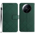 For Xiaomi 12S Ultra Rhombic Grid Texture Leather Phone Case(Green)