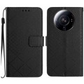 For Xiaomi 12S Ultra Rhombic Grid Texture Leather Phone Case(Black)