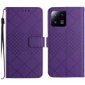 For Xiaomi 13 Rhombic Grid Texture Leather Phone Case(Purple)