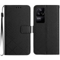 For Xiaomi Poco F4 5G Rhombic Grid Texture Leather Phone Case(Black)