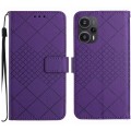 For Xiaomi Poco F5 Rhombic Grid Texture Leather Phone Case(Purple)