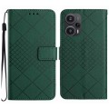 For Xiaomi Poco F5 Rhombic Grid Texture Leather Phone Case(Green)