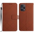 For Xiaomi Poco F5 Rhombic Grid Texture Leather Phone Case(Brown)