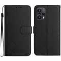 For Xiaomi Poco F5 Rhombic Grid Texture Leather Phone Case(Black)