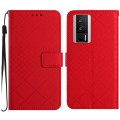 For Xiaomi Poco F5 Pro Rhombic Grid Texture Leather Phone Case(Red)