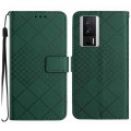 For Xiaomi Poco F5 Pro Rhombic Grid Texture Leather Phone Case(Green)