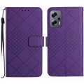 For Xiaomi Poco X4 GT Rhombic Grid Texture Leather Phone Case(Purple)