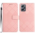 For Xiaomi Poco X4 GT Rhombic Grid Texture Leather Phone Case(Pink)