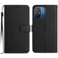For Xiaomi Redmi 11A / Poco C55 Rhombic Grid Texture Leather Phone Case(Black)
