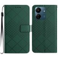 For Xiaomi Redmi 13C 4G Rhombic Grid Texture Leather Phone Case(Green)