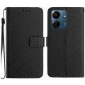For Xiaomi Redmi 13C 4G Rhombic Grid Texture Leather Phone Case(Black)