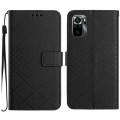 For Xiaomi Redmi Note 10 4G / Note 10S Rhombic Grid Texture Leather Phone Case(Black)