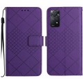 For Xiaomi Redmi Note 12 Pro 4G Global Rhombic Grid Texture Leather Phone Case(Purple)