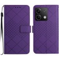 For Xiaomi Redmi Note 13 4G Global Rhombic Grid Texture Leather Phone Case(Purple)