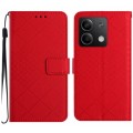 For Xiaomi Redmi Note 13 4G Global Rhombic Grid Texture Leather Phone Case(Red)